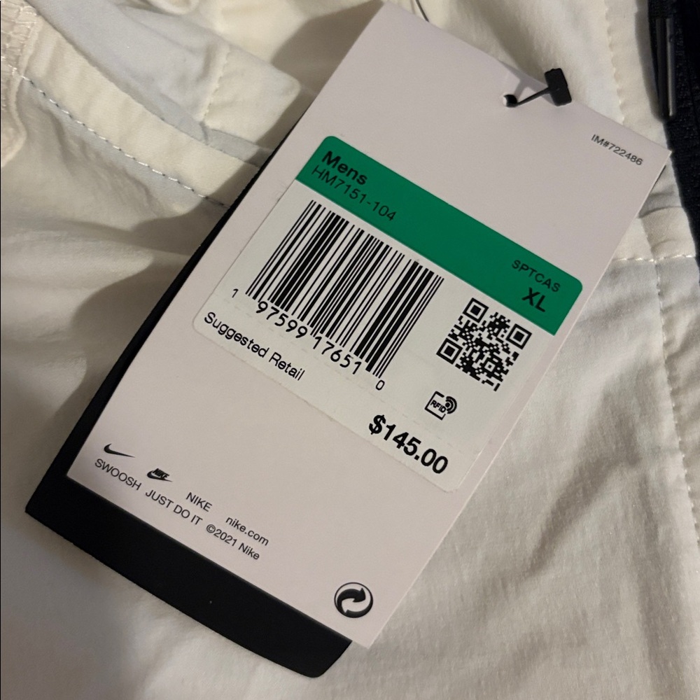Nike tech nylon Men's White and Black Windbreaker Jacket extra large loose fit - Picture 7 of 16